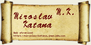 Miroslav Katana vizit kartica
